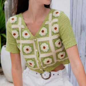 GILET COURT EN CROCHET