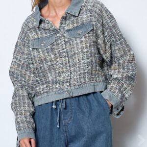 VESTE COURTE BI-MATIERE